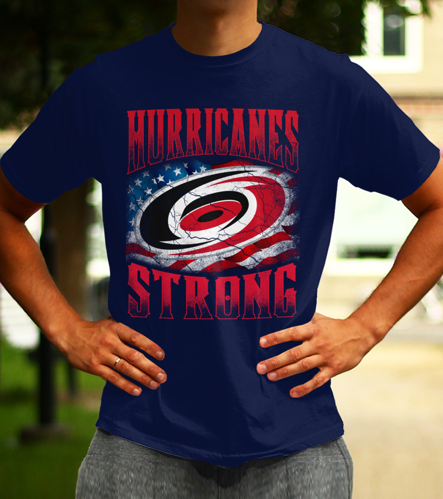Carolina Hurricanes Strong American Flag T-Shirt