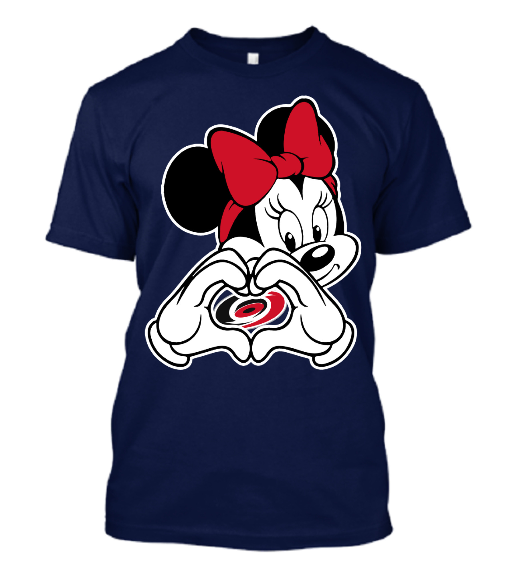 Carolina Hurricanes Minnie Mouse Heart Hands T-Shirt