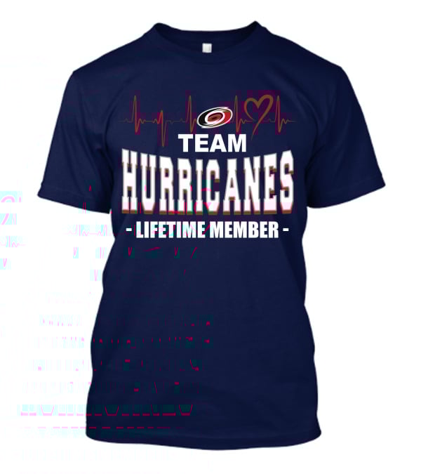 Team Hurricanes Lifetime Member Heartbeat Love T-Shirt