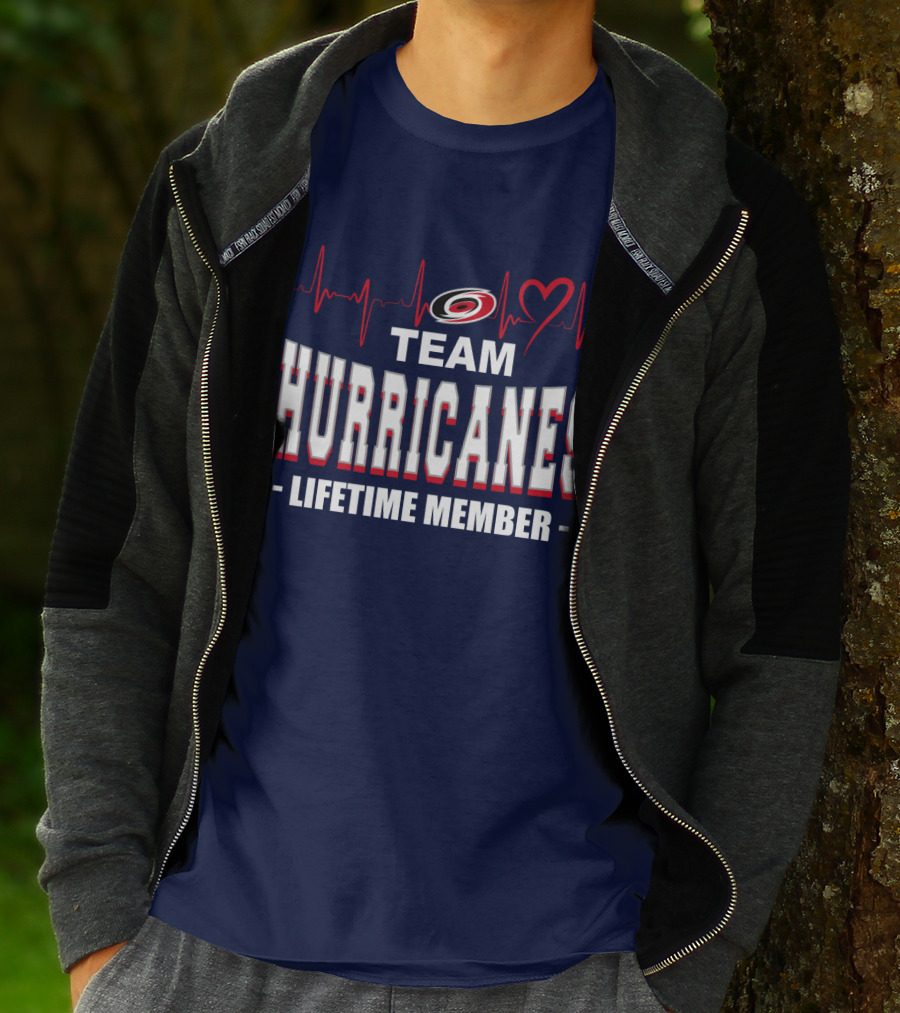 Team Hurricanes Lifetime Member Heartbeat Love T-Shirt