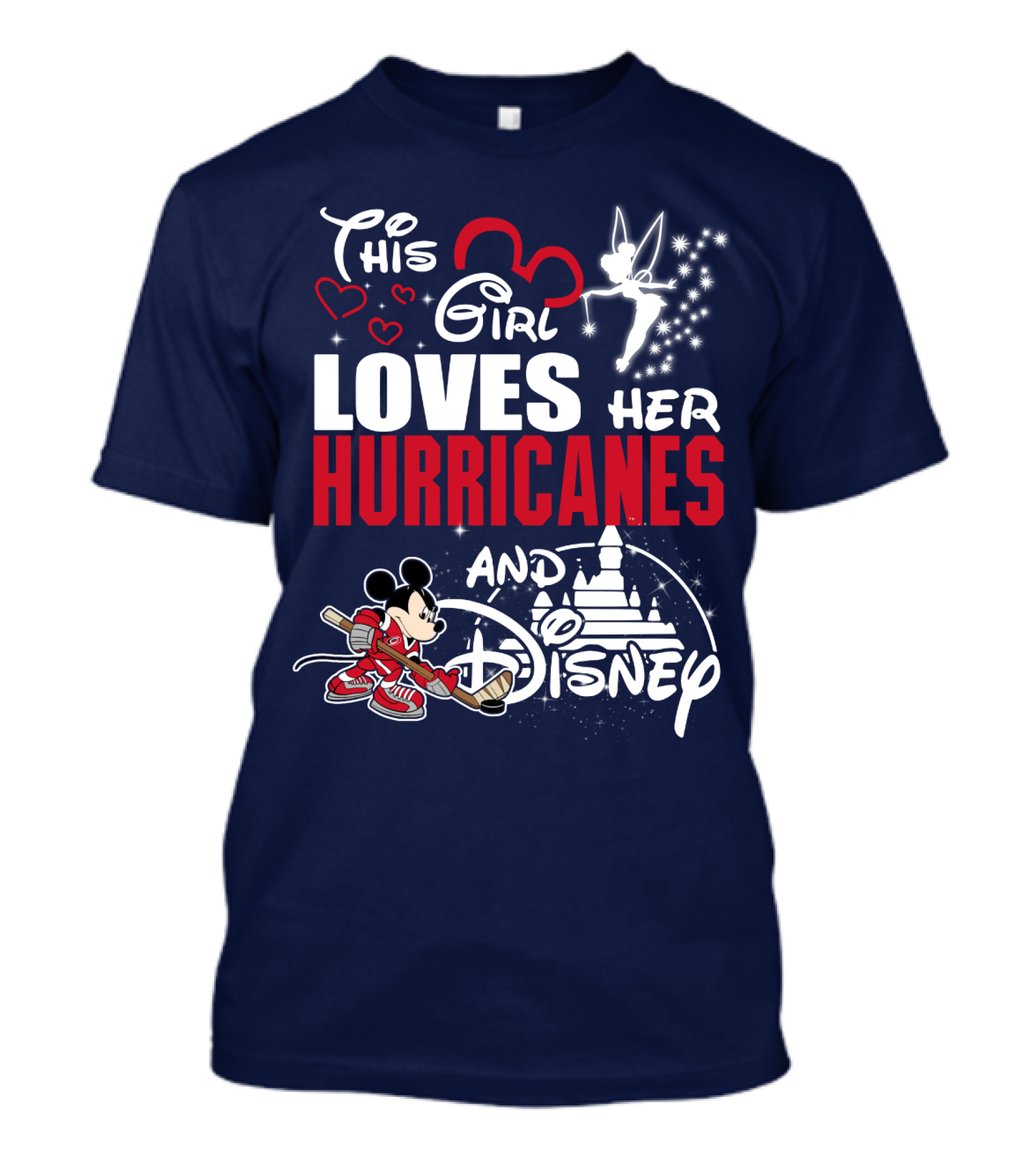 This Girl Loves Her Hurricanes And Disney T-Shirt