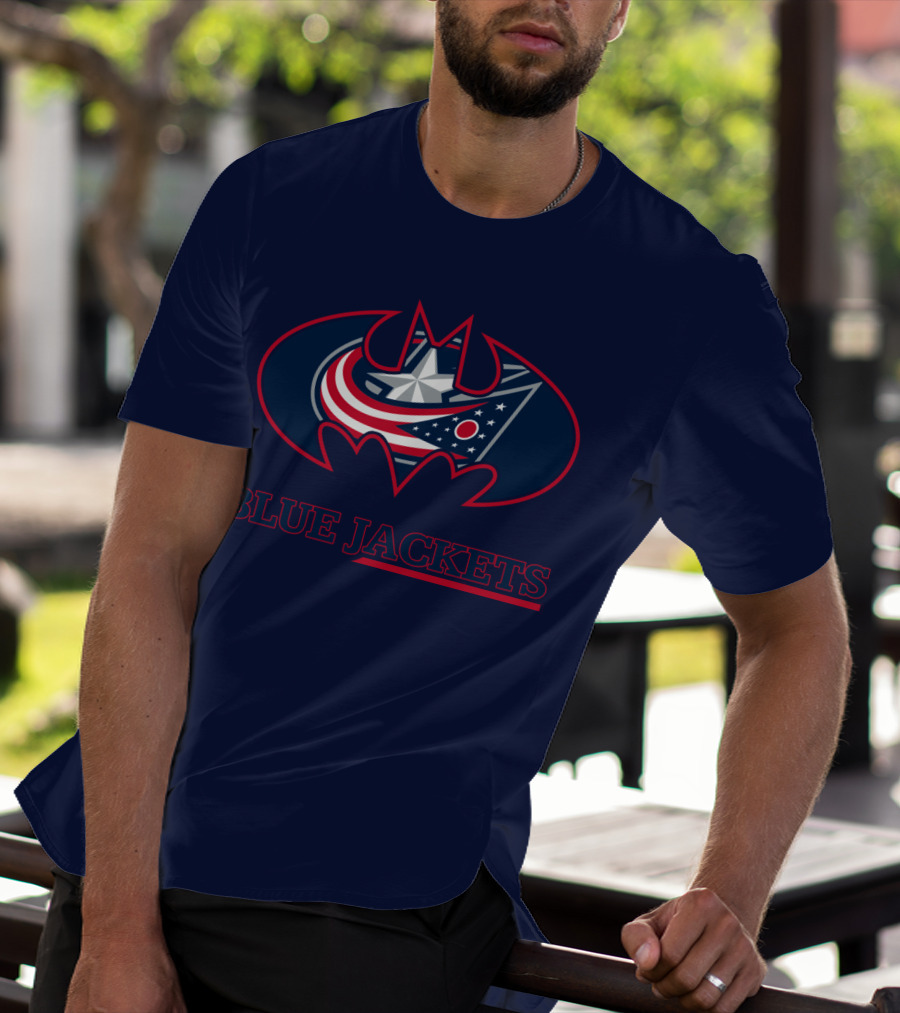 Blue Jackets Bat Emblem Fusion T-Shirt