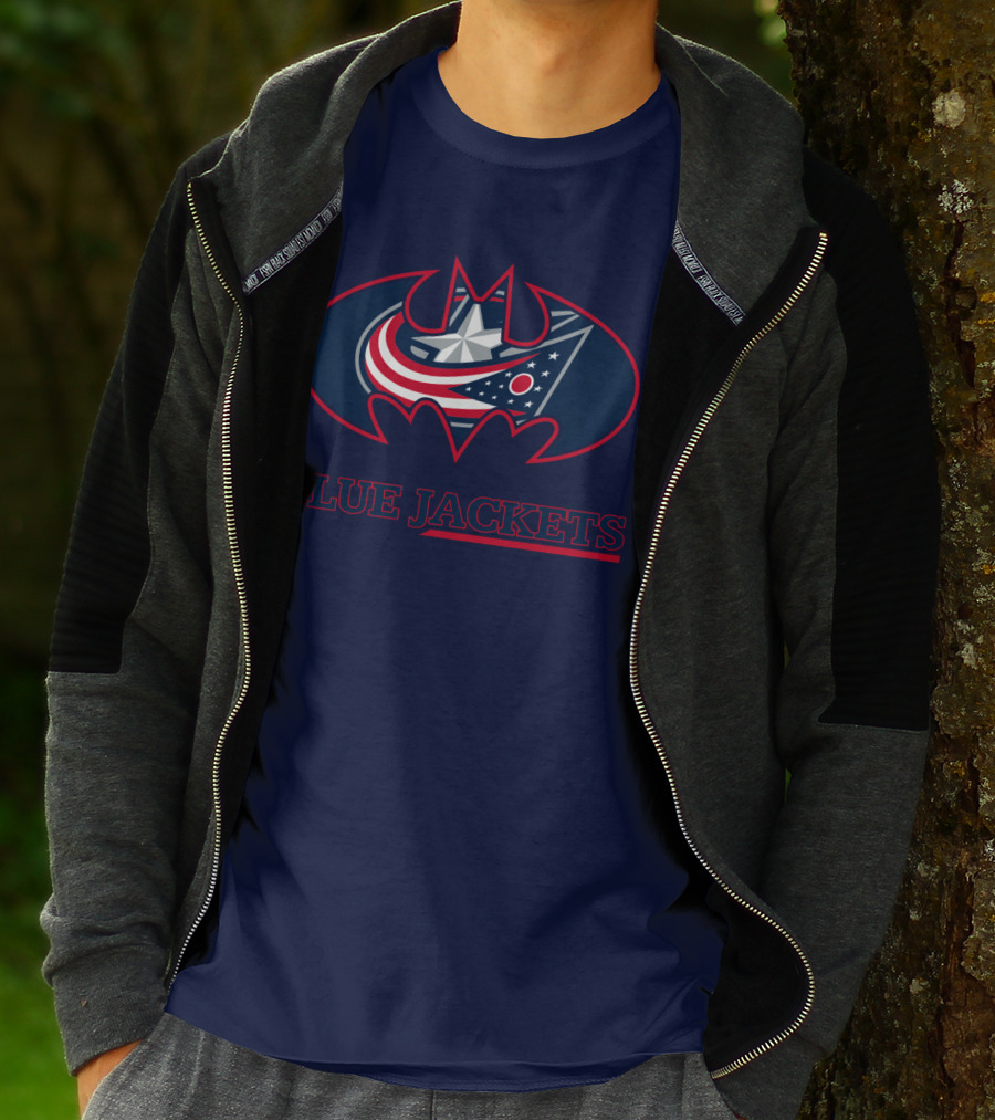 Blue Jackets Bat Emblem Fusion T-Shirt