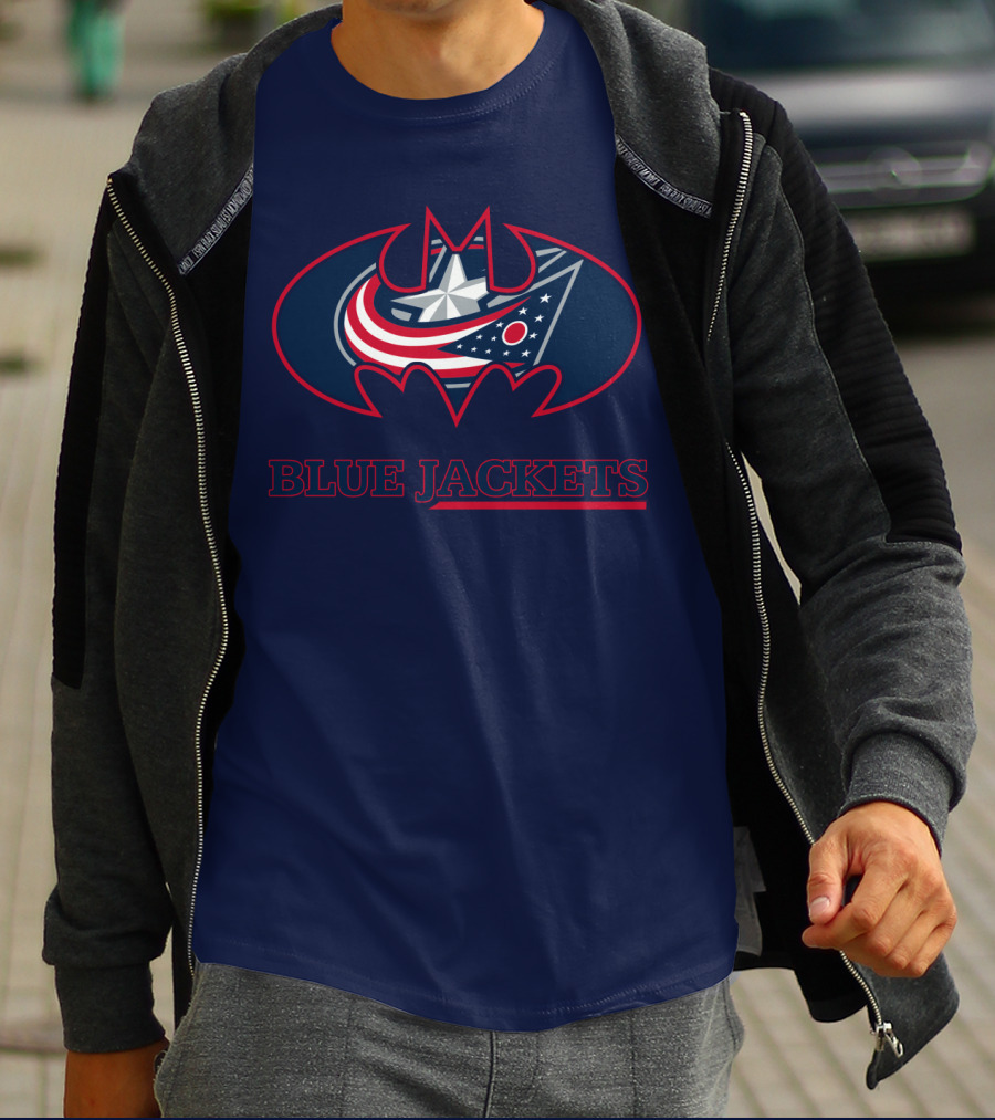 Blue Jackets Bat Emblem Fusion T-Shirt