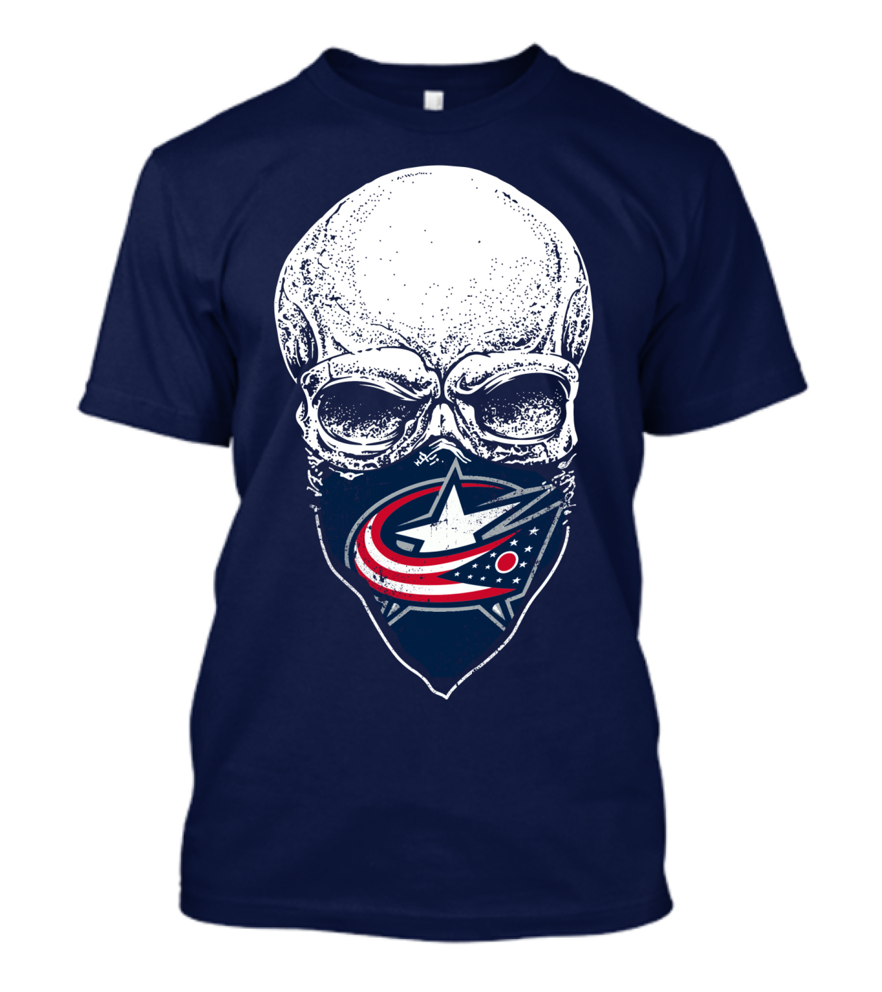 Columbus Blue Jackets Skull Bandana T-Shirt