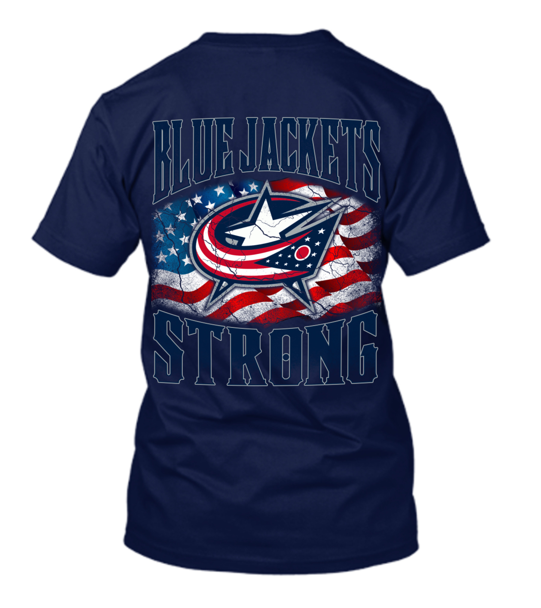 Blue Jackets Strong American Flag T-Shirt