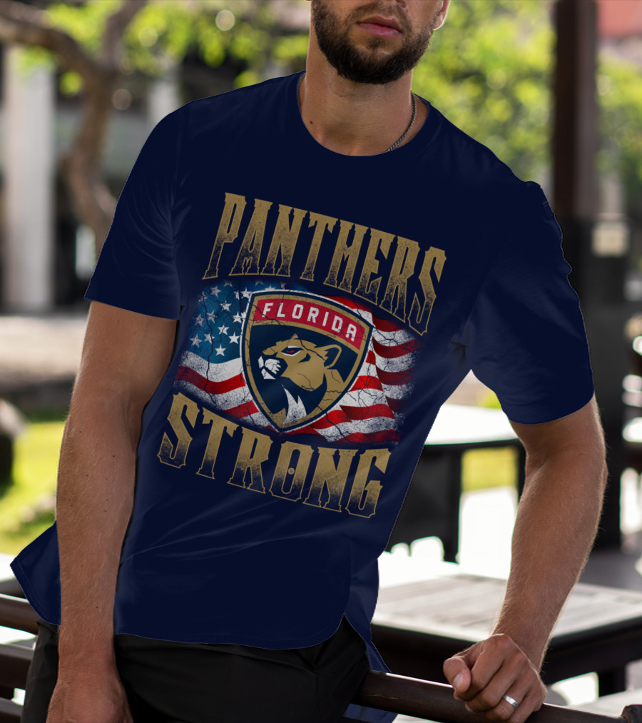 Panthers Strong Florida American Flag T-Shirt