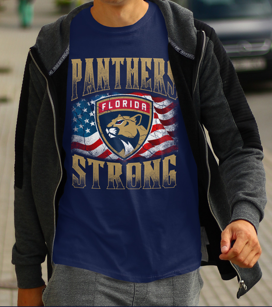 Panthers Strong Florida American Flag T-Shirt