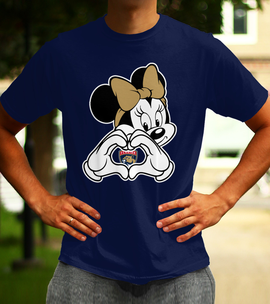 Florida Panthers Minnie Heart Hands T-Shirt