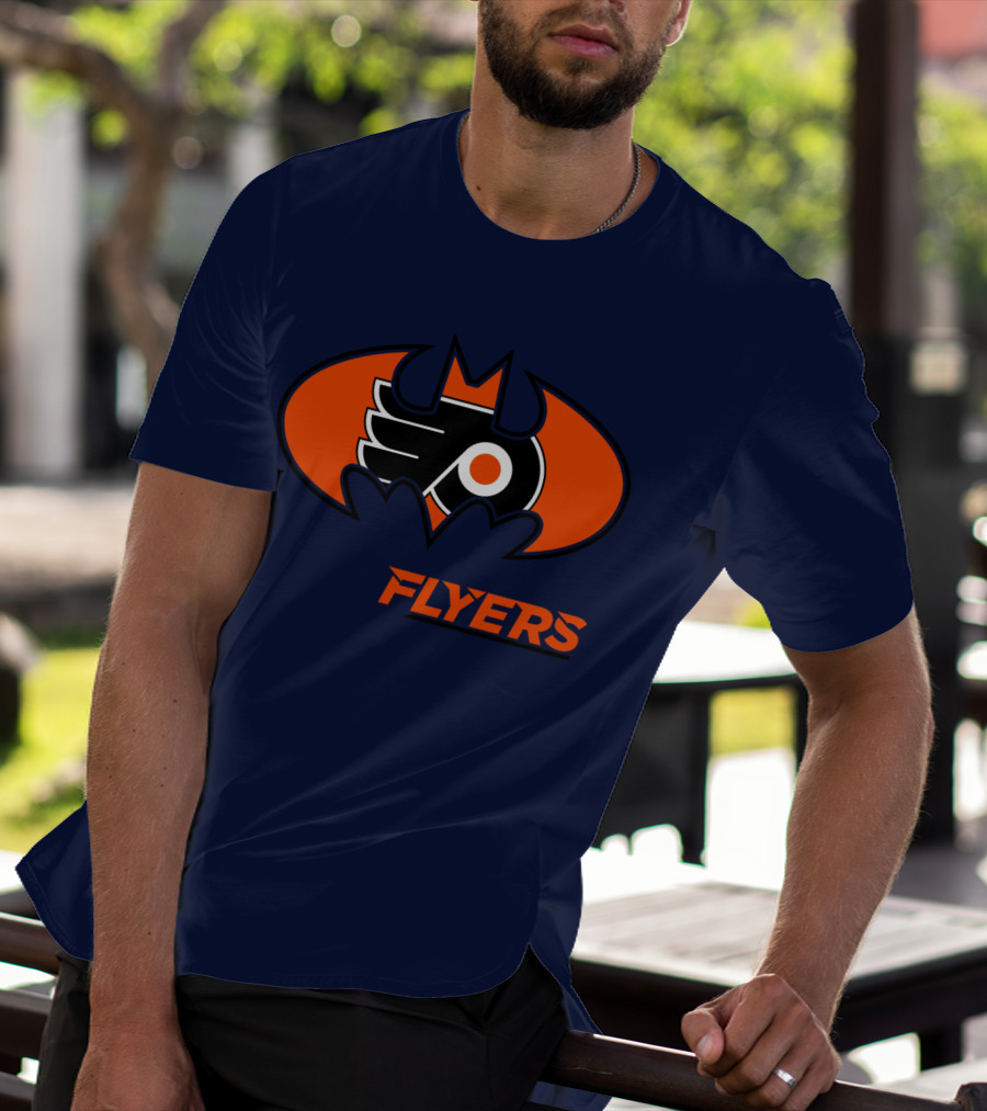 Philadelphia Flyers Batman Logo Crossover T-Shirt