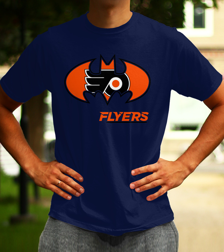 Philadelphia Flyers Batman Logo Crossover T-Shirt
