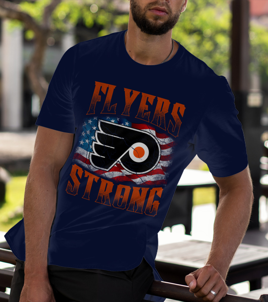 Flyers Strong Philadelphia American Flag T-Shirt