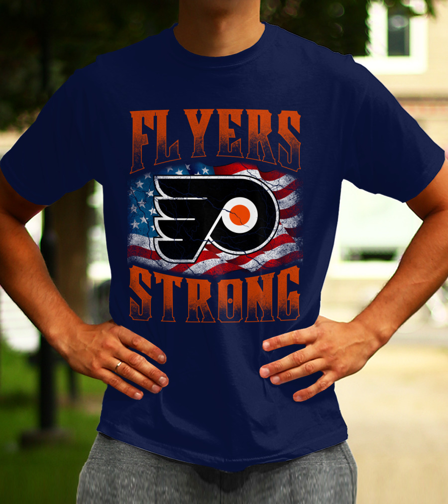 Flyers Strong Philadelphia American Flag T-Shirt