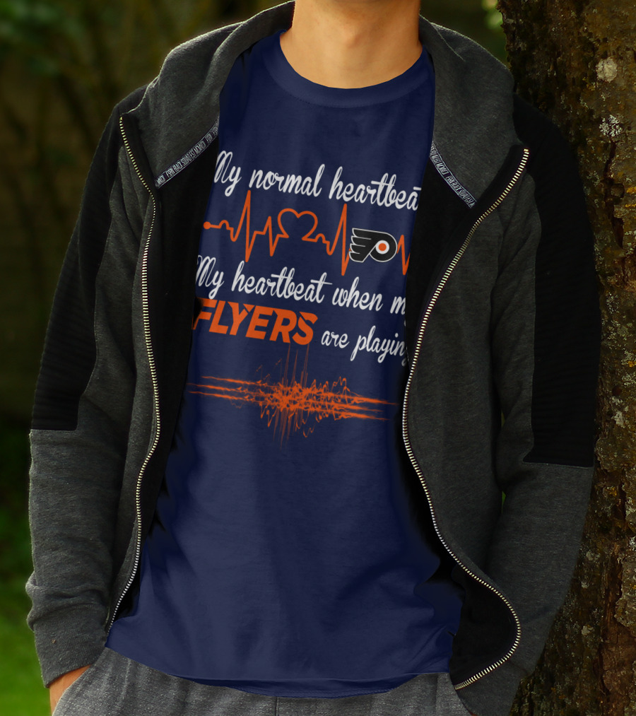 My Normal Heartbeat My Heartbeat When My Philadelphia Flyers Are Playing T-Shirt