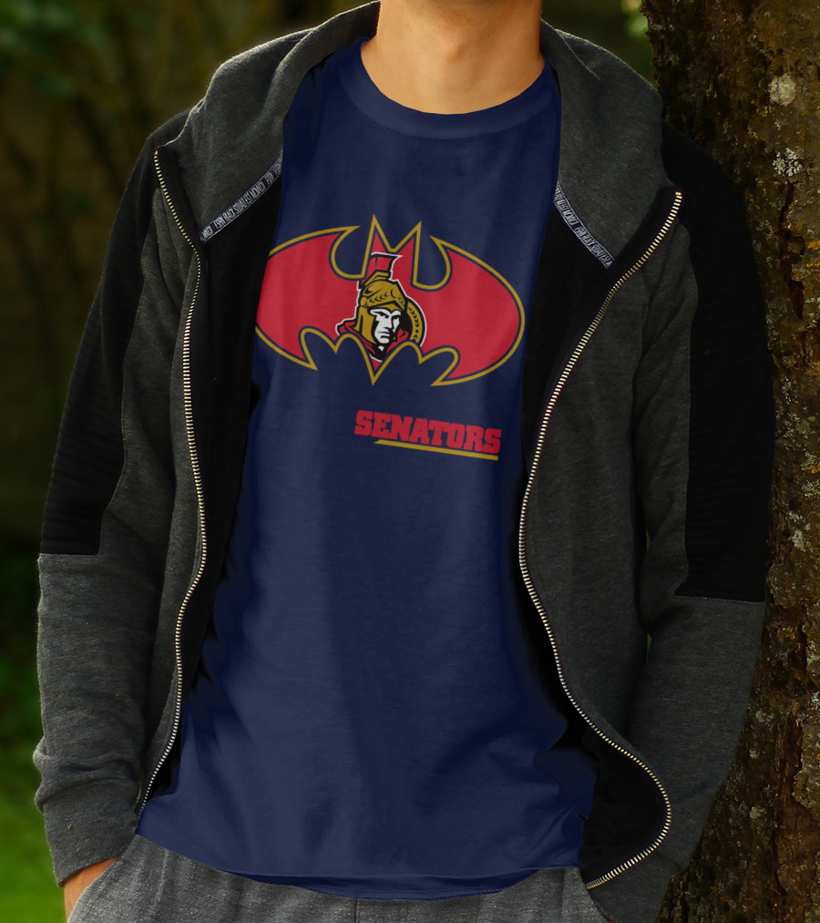 Senators Bat Symbol With Ottawa Senators T-Shirt