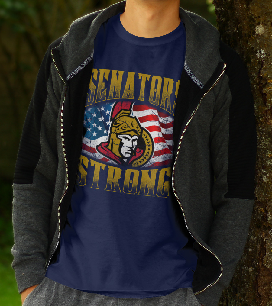 Senators Strong Ottawa Senators American Flag T-Shirt