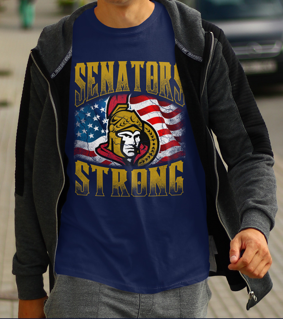 Senators Strong Ottawa Senators American Flag T-Shirt