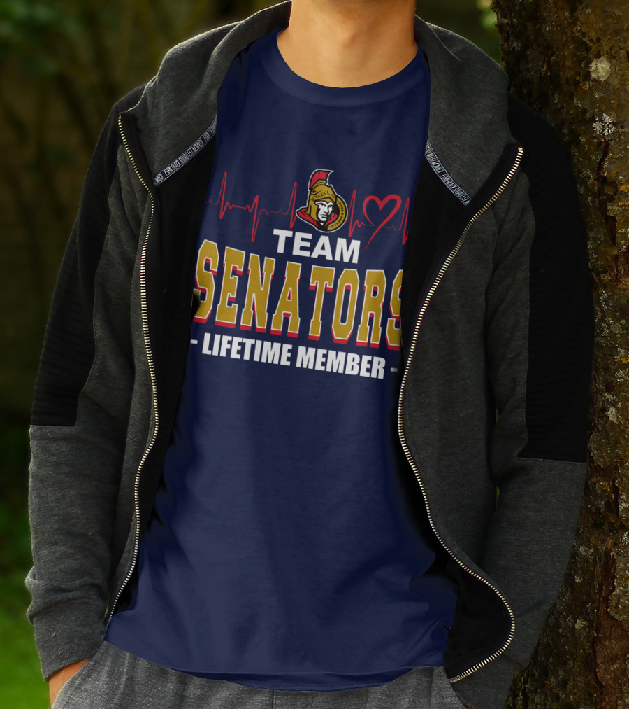Team Senators Lifetime Member Ottawa Senators Heartbeat T-Shirt