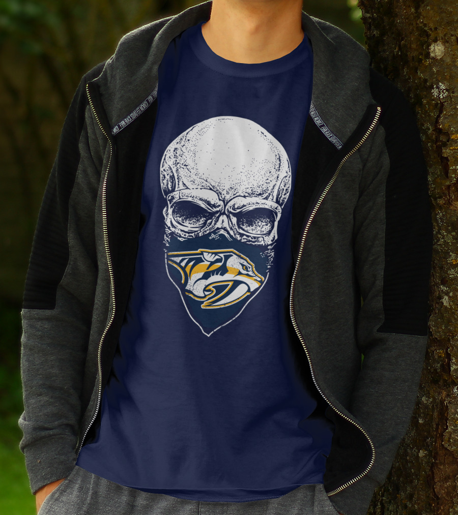 Nashville Predators Skull Bandana T-Shirt