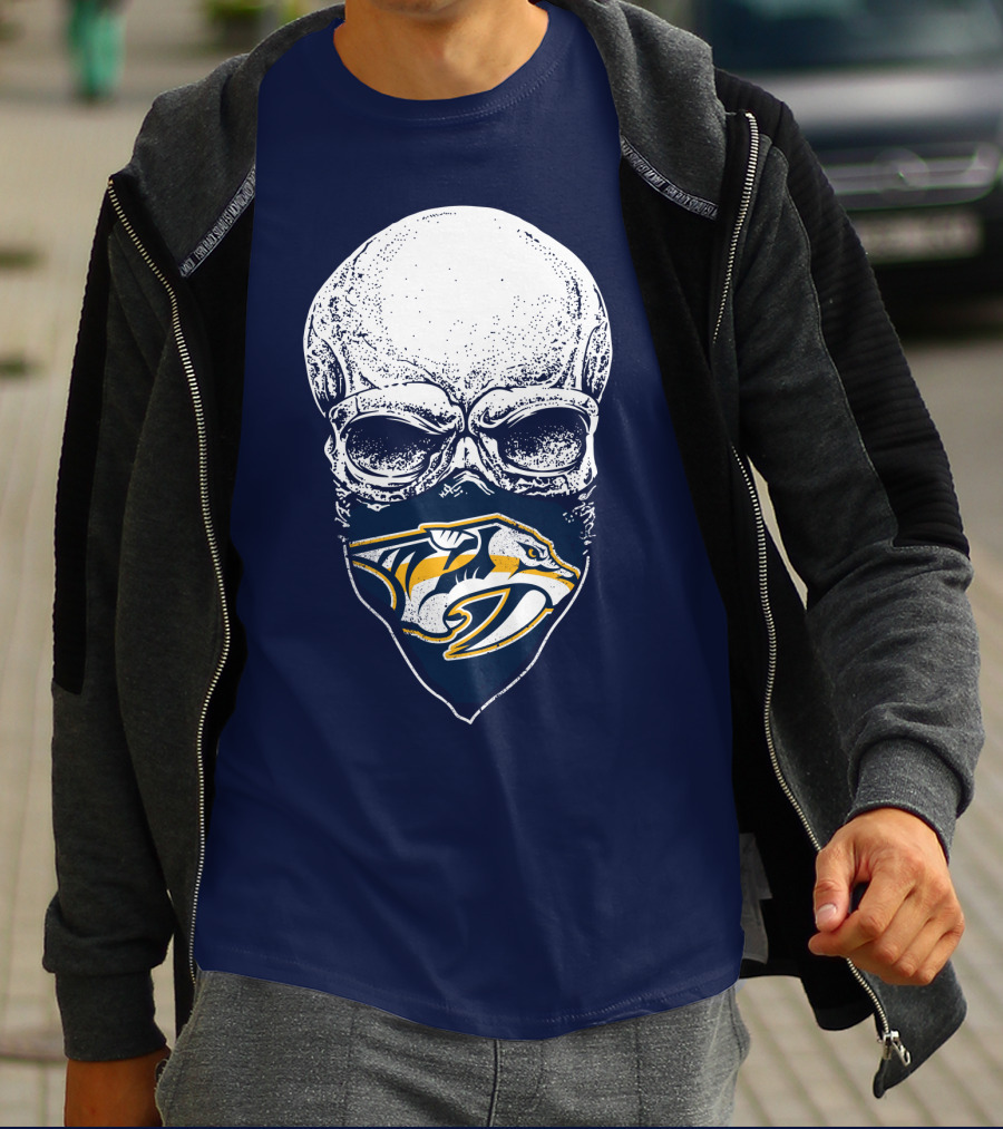 Nashville Predators Skull Bandana T-Shirt
