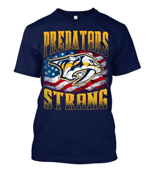 Predators Strong American Flag Nashville Predators T-Shirt