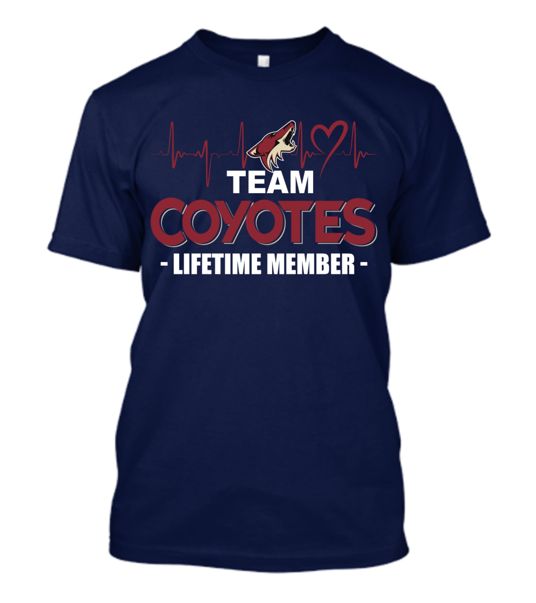 Team Coyotes Lifetime Member Arizona Coyotes Heartbeat T-Shirt