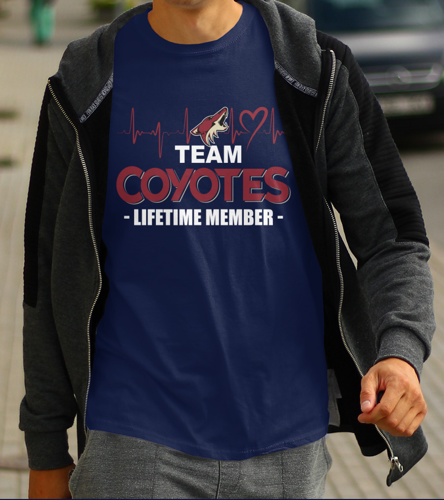 Team Coyotes Lifetime Member Arizona Coyotes Heartbeat T-Shirt