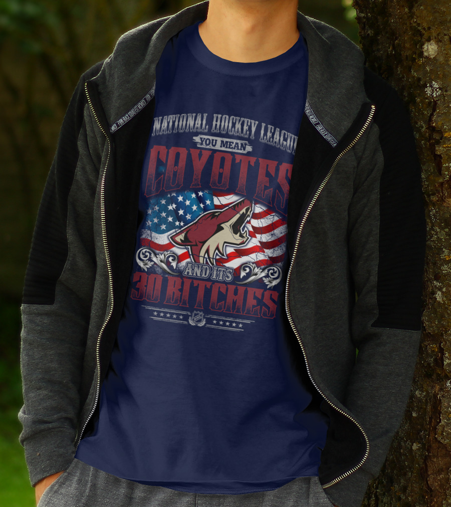 National Hockey League Coyotes And Its 30 Bitches American Flag T-Shirt