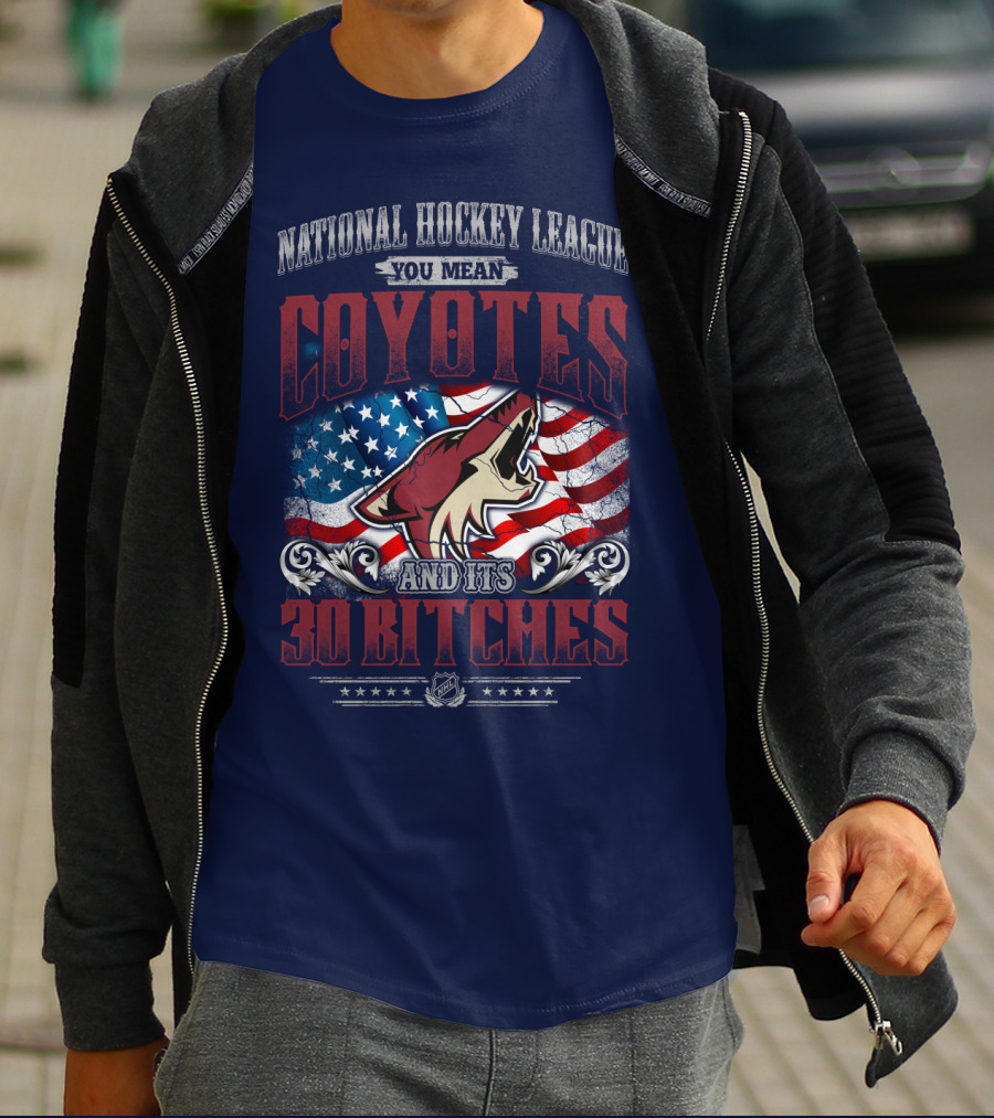 National Hockey League Coyotes And Its 30 Bitches American Flag T-Shirt