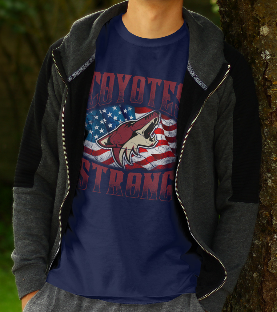Coyotes Strong American Flag T-Shirt
