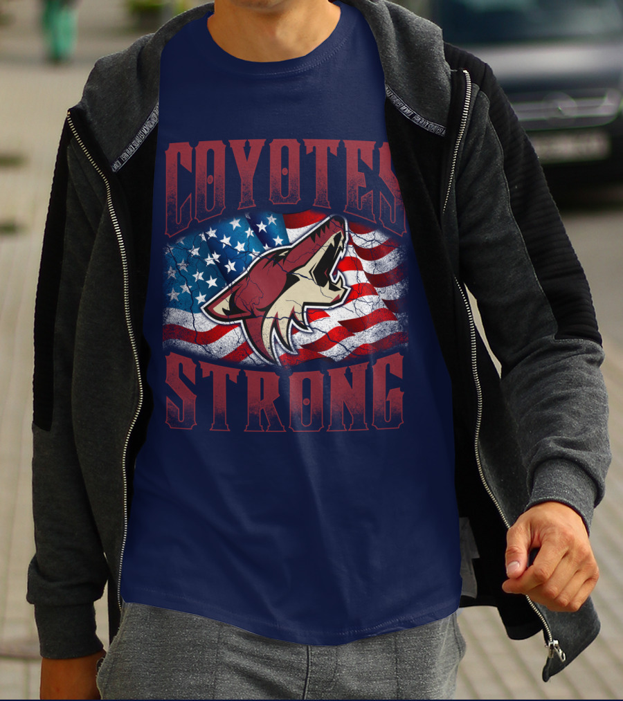 Coyotes Strong American Flag T-Shirt