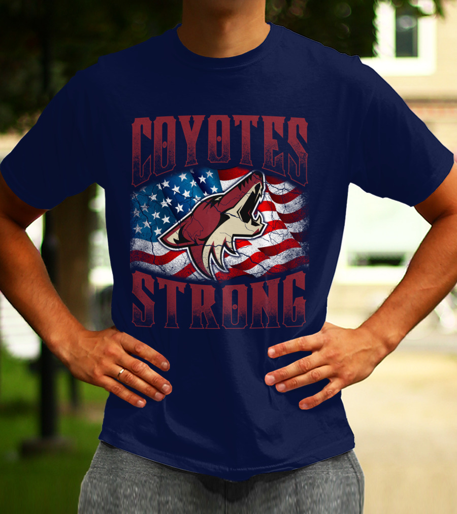 Coyotes Strong American Flag T-Shirt