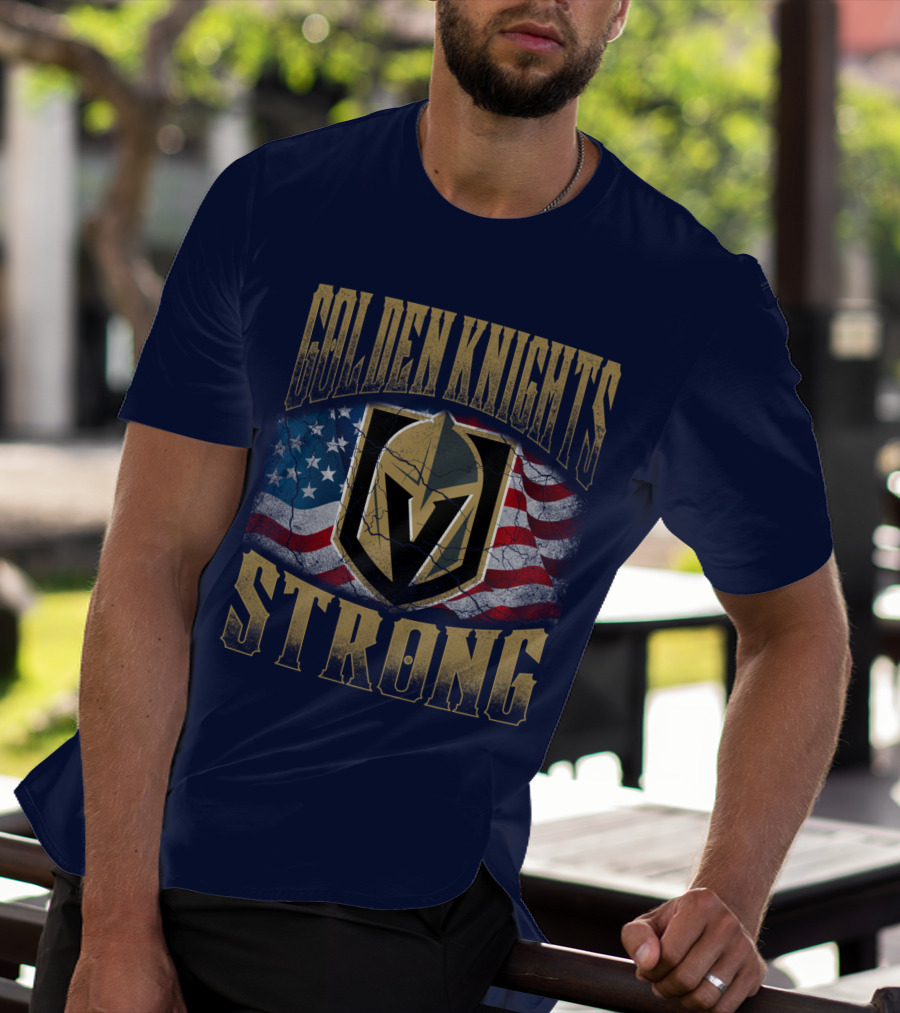Golden Knights Strong American Flag T-Shirt