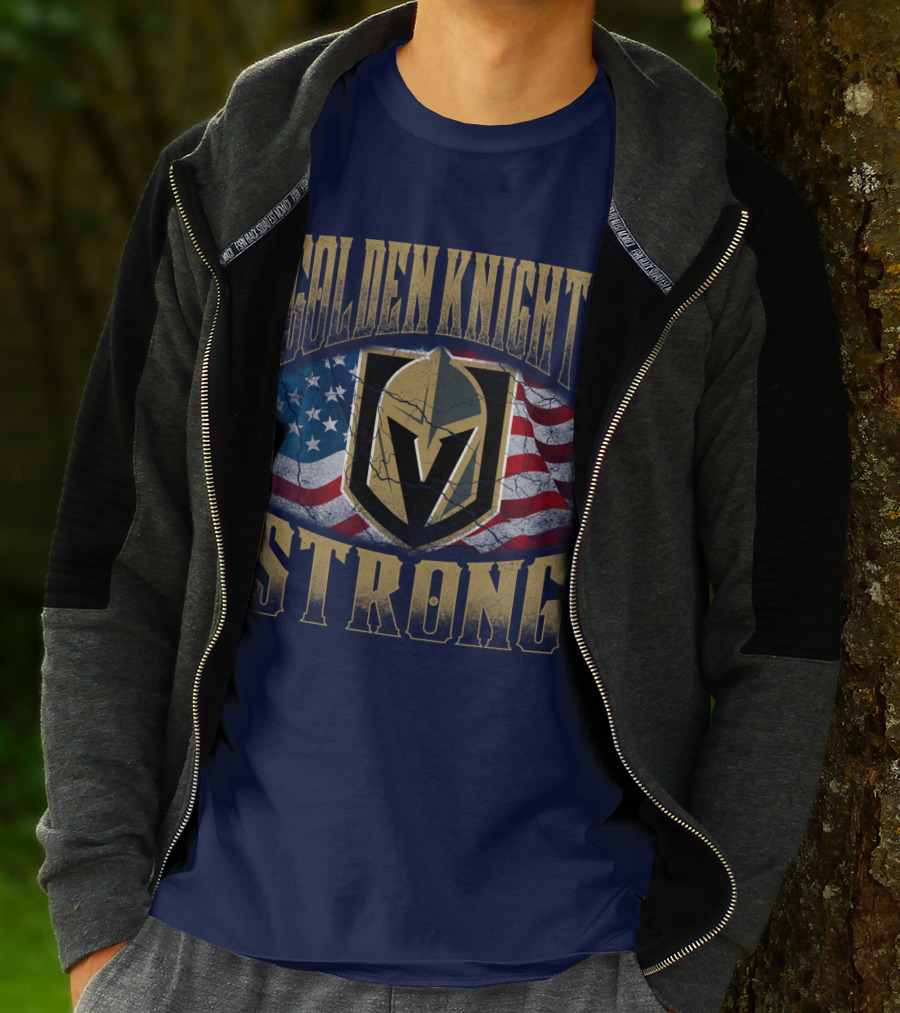 Golden Knights Strong American Flag T-Shirt