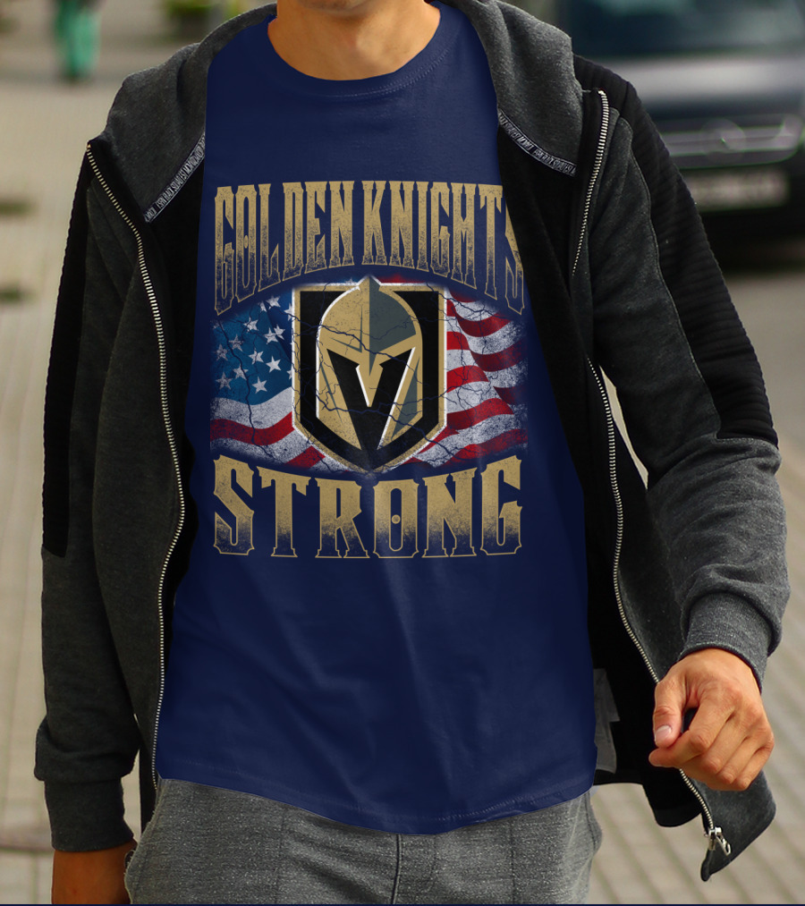 Golden Knights Strong American Flag T-Shirt