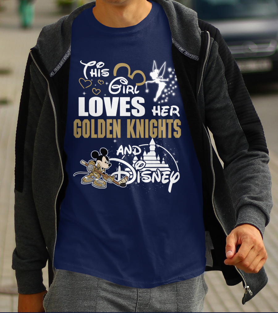 This Girl Loves Her Golden Knights And Disney T-Shirt