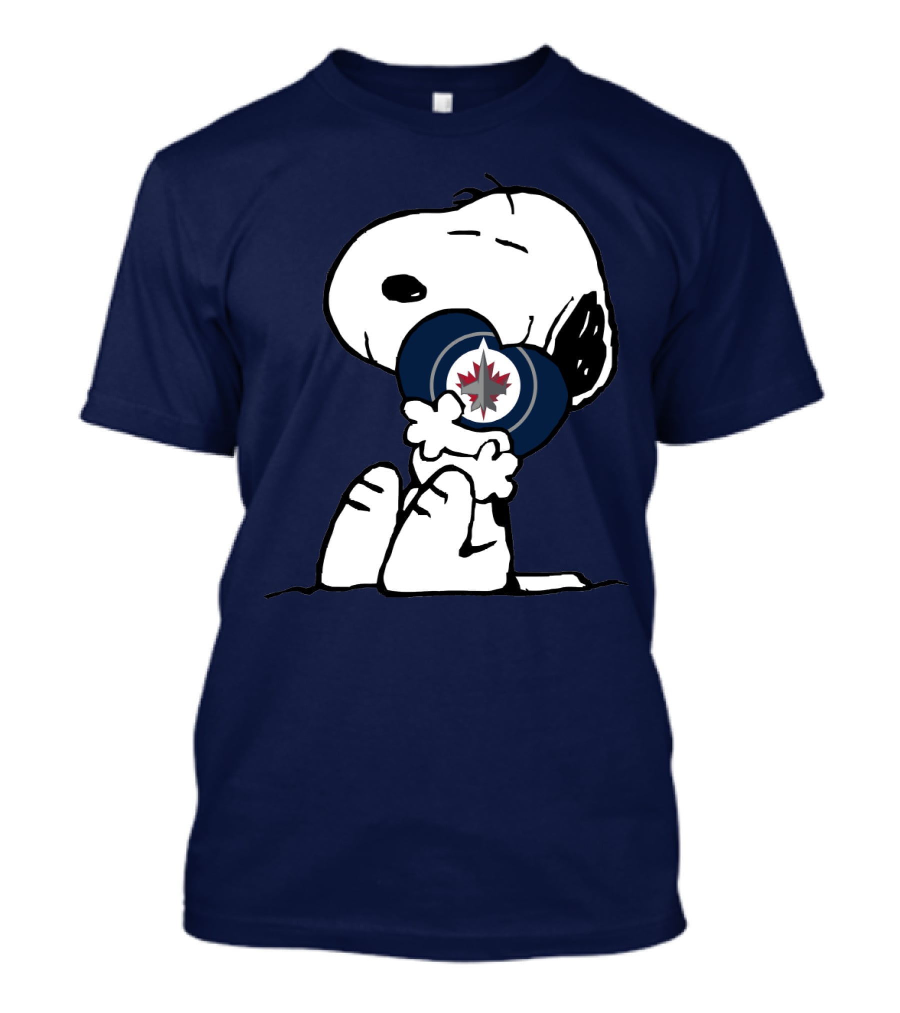Snoopy Holding Winnipeg Jets Heart T-Shirt