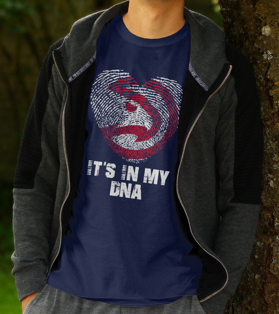 Atlanta Hawks It's In My Dna Fingerprint Heart T-Shirt
