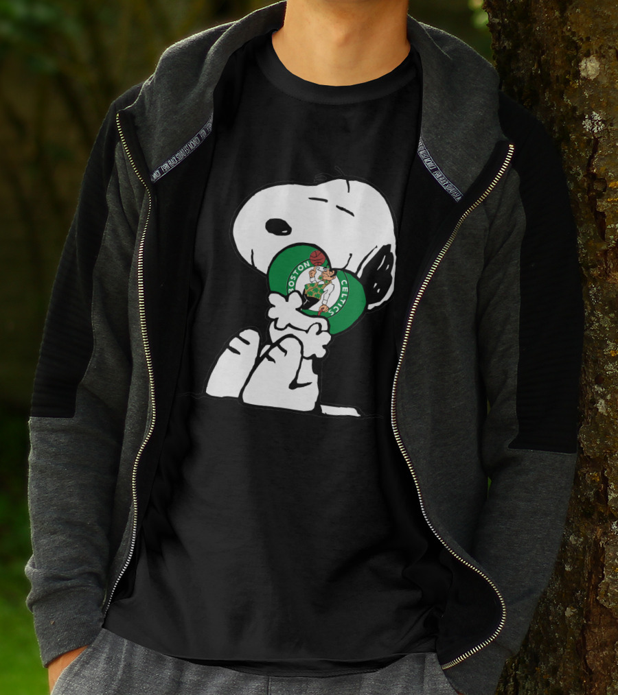Snoopy Hugging Boston Celtics T-Shirt