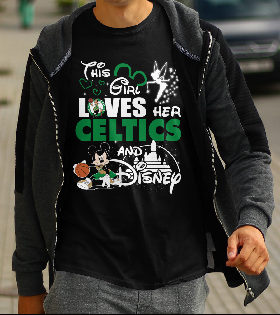 This Girl Loves Her Boston Celtics And Disney T-Shirt