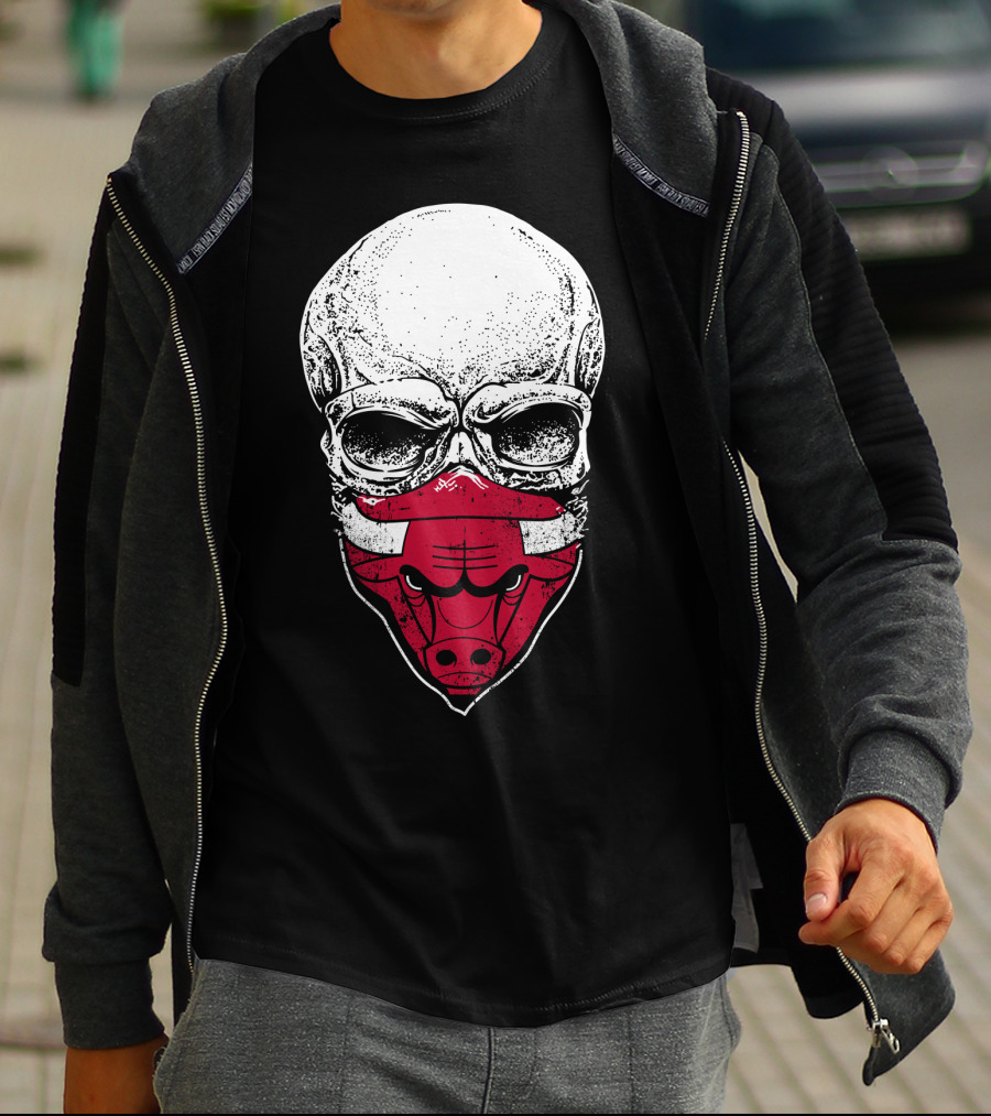 Chicago Bulls Skull Bulls Face T-Shirt