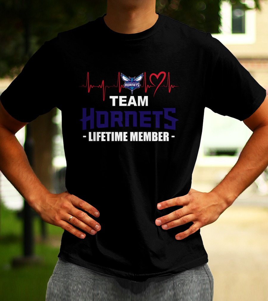 Team Hornets Lifetime Member Heartbeat T-Shirt
