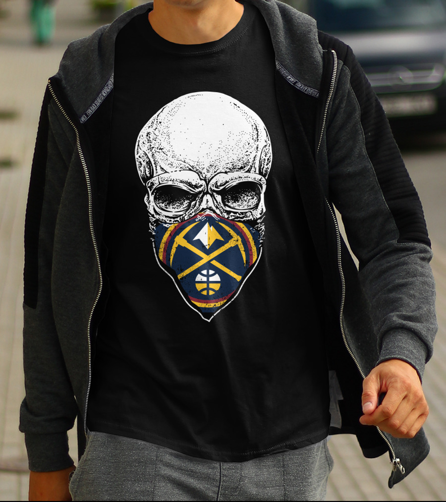 Denver Nuggets Skull Mask Basketball T-Shirt