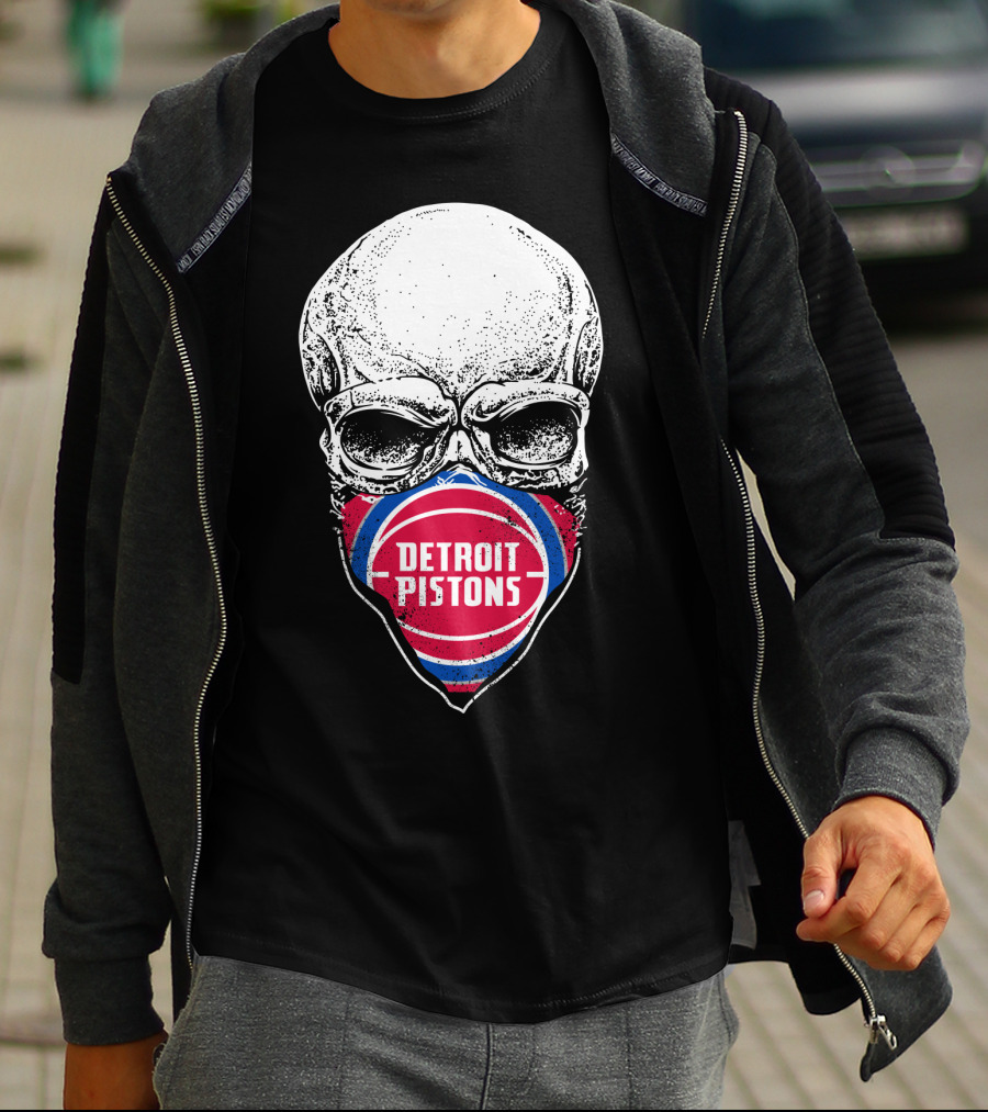 Detroit Pistons Skull Masked T-Shirt