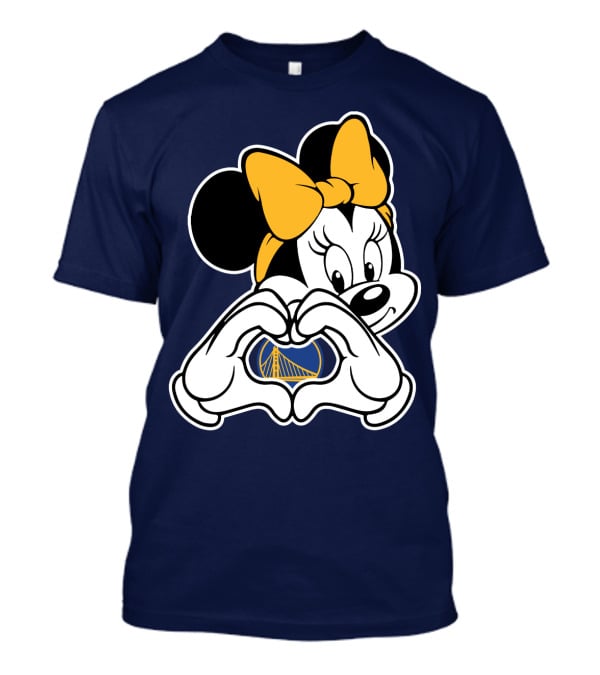 Golden State Warriors Heart Hands Minnie Mouse T-Shirt