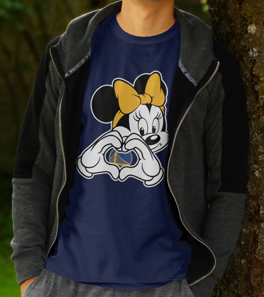 Golden State Warriors Heart Hands Minnie Mouse T-Shirt