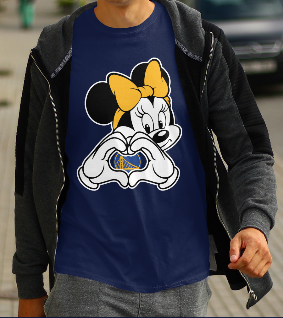 Golden State Warriors Heart Hands Minnie Mouse T-Shirt