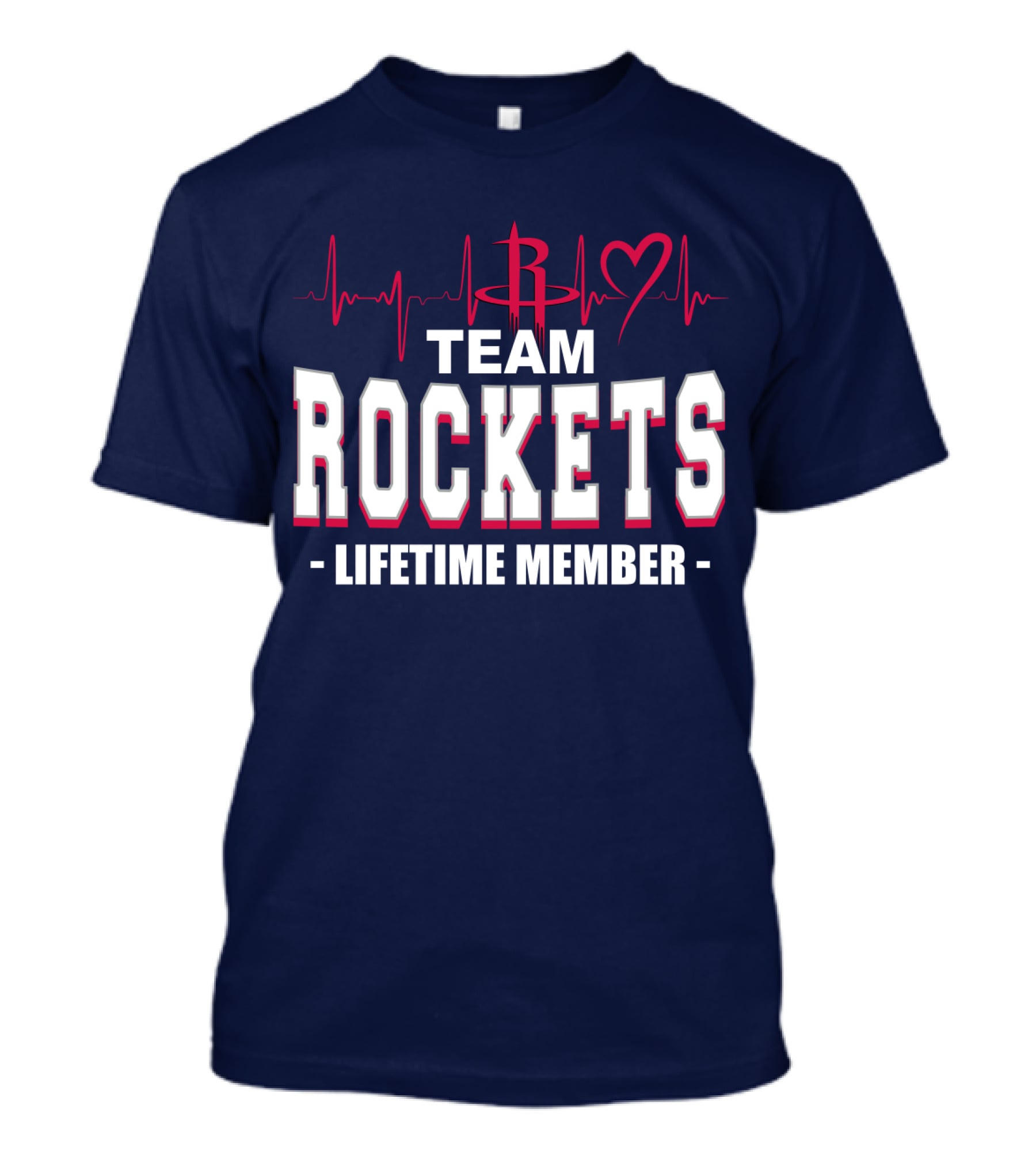 Team Rockets Lifetime Member Heartbeat Houston Rockets T-Shirt