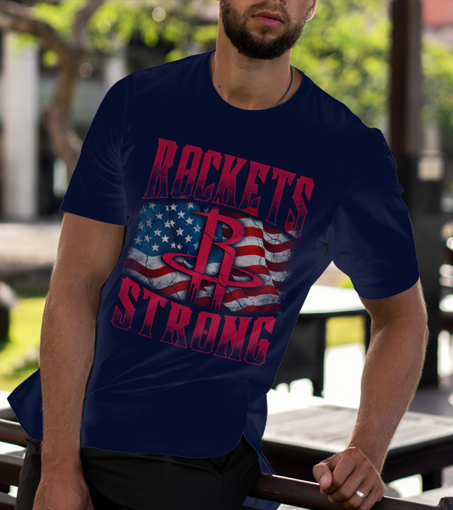 Rockets Strong American Flag T-Shirt