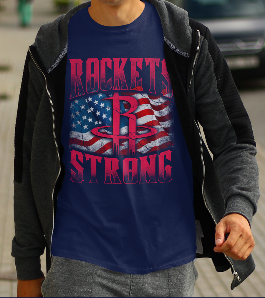 Rockets Strong American Flag T-Shirt